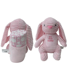 BBO plišana igračka i ćebe za bebe Pink Rabit