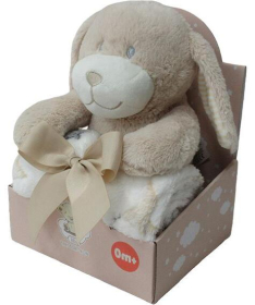 BBO plišani set za bebe igračka i ćebe Dog Beige WL-5337