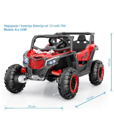 BBO Quad 4x4 Apache na akumulator 12v Nel-901 - Red