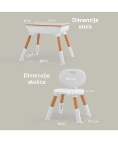 BBO set dečiji sto i stolice - Natur