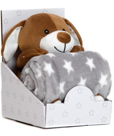 BBO set za bebe ćebe sa igračkom – Brown Dog