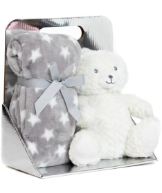 BBO set za bebe ćebe sa igračkom – White Bear