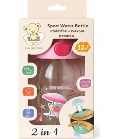 BBO šolja sa slamcicom i trakom 650ml Pink 52133P