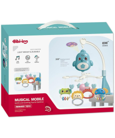 Bibi-irn Muzička vrteška projektor za krevetac Životinje zelena