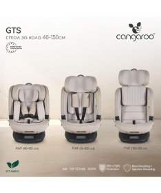 Cangaroo GTS Roto Isofix&Top Thether auto sedište za bebe 40-150cm Black Ink