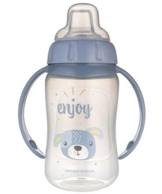 Canpol Babies flašica/šolja sa kljunom i ručkama 320ml Happy Animals 56/512 Blue