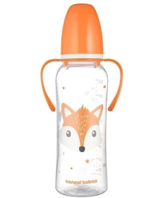 Canpol Babies flašica za bebe sa ručkama Cute Animals 250 ml Orange - 11/845