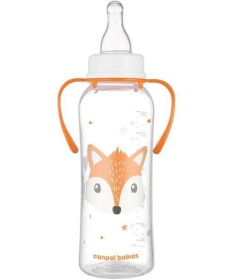 Canpol Babies flašica za bebe sa ručkama Cute Animals 250 ml Orange - 11/845