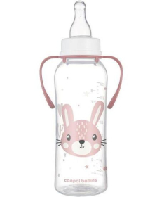 Canpol Babies flašica za bebe sa ručkama Cute Animals 250 ml Pink - 11/845