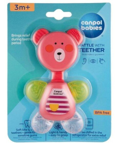 Canpol Babies glodalica zvečka za bebe Bear 56/139 Pink