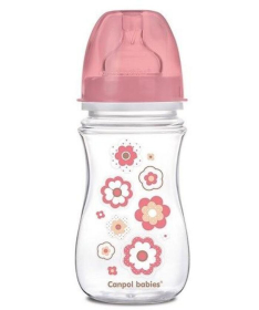 Canpol Babies flašica široki vrat antikolik 35/217 easy start - newborn baby 240 ml pink