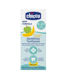 Chicco pasta za zube za bebe jabuka i banana 6-24m 50ml