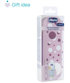 Chicco set za pranje zuba bebi 6m+ Roze
