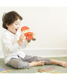 Classic World Zabavno pertlanje zanimanja dečak drvena igračka za decu - 30837