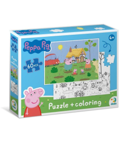 Dodo puzzle za decu Peppa Prase 2u1 skakanje po baricama 60 delova - A082427