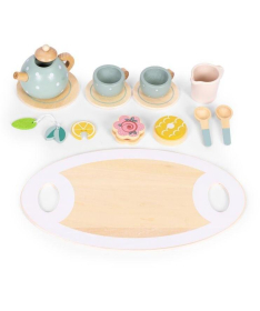 Drveni set za čaj igračka za decu 14 delova