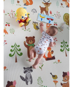 Duck&Bear premijum sklopiva podloga za bebe Životinje i Medvedići u šumi 149x179x1 cm