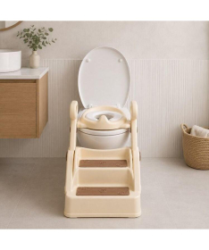 ECOTOYS adapter za wc šolju za decu sa stepenikom i rukohvatima HA-P33-2 Beige