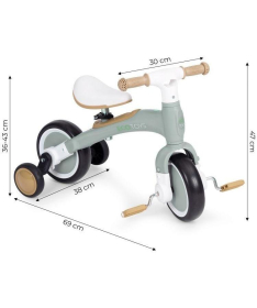 Ecotoys balans bicikl sa pedalama i pomoćnim točkovima 3 u 1 - LC-V1359 GREEN