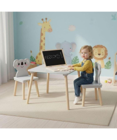 ECOTOYS dečiji set nameštaja sto sa dve stolice Koala 6163