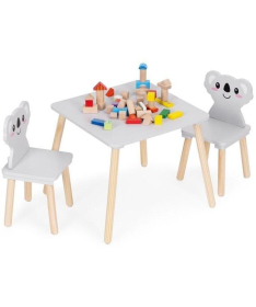 ECOTOYS dečiji set nameštaja sto sa dve stolice Koala 6163