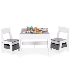 ECOTOYS dečiji set sto i 2 stolice sa tablom za pisanje White