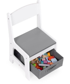 ECOTOYS dečiji set sto i 2 stolice sa tablom za pisanje White