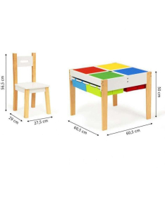 ECOTOYS dečiji set sto sa 2 stolice Multicolor
