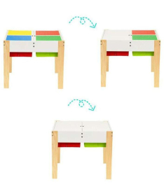 ECOTOYS dečiji set sto sa 2 stolice Multicolor