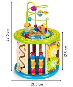 ECOTOYS drvena edukativna kocka sa igračkama HM179520