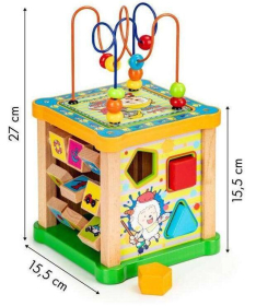 ECOTOYS drvena edukativna kocka za decu mula sorter - HM015473