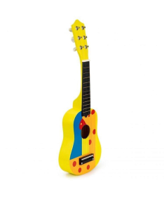 ECOTOYS drvena gitara za decu sa metalnim žicama Cube Yellow - FO18Y