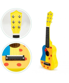 ECOTOYS drvena gitara za decu sa metalnim žicama Cube Yellow - FO18Y