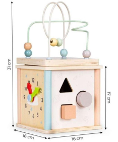 ECOTOYS drvena kocka sorter edukativna igračka za decu 1001