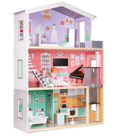 ECOTOYS drvena kućica za lutke sa liftom Candy Residence - 4128