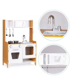 ECOTOYS Drvena kuhinja za decu Multimedia burners for children PLK534