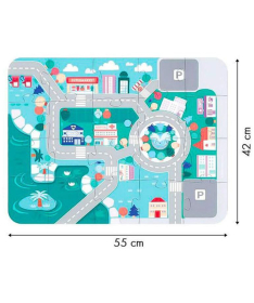 ECOTOYS drvene edukativne kocke City sa podlogom igračka za decu 115 komada HM015220