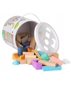 ECOTOYS drvene kocke 50 komada bucket + sorter Igračka za decu - 2506