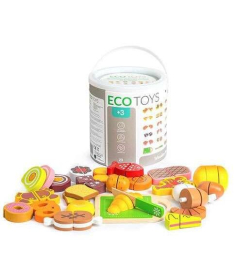 ECOTOYS drvene namirnice za seckanje igračka za decu 23 dela