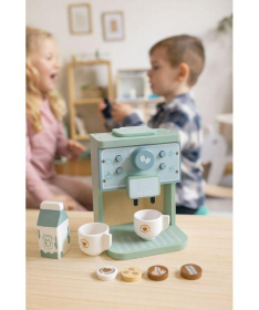 ECOTOYS drveni aparat za kafu za decu Barista set 8 delova TL645001