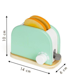 ECOTOYS drveni toster sa aksesoarima igračka za decu 11 elemenata