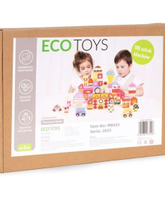 ECOTOYS edukativne drvene kocke set igračke za decu Candy City 116 kom