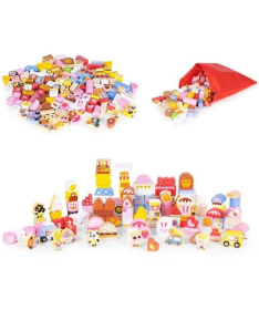 ECOTOYS edukativne drvene kocke set igračke za decu Candy City 116 kom