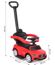 ECOTOYS guralica za decu Mercedes C class sa interaktivnim volanom i ručkom 668 RED