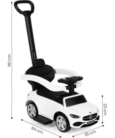 ECOTOYS guralica za decu Mercedes C class sa interaktivnim volanom i ručkom 668 WHITE