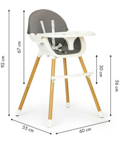 ECOTOYS hranilica za bebe 2 u 1 Gray