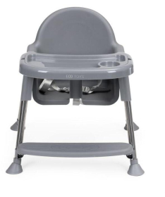 ECOTOYS hranilica za bebe 2 u 1 sa postoljem i pojasevima HC-135 Gray