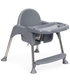 ECOTOYS hranilica za bebe 2 u 1 sa postoljem i pojasevima HC-135 Gray