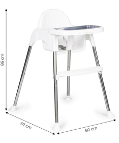 ECOTOYS hranilica za bebe 2 u 1 sa postoljem i pojasevima HC-135 White