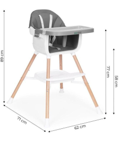 ECOTOYS hranilica za decu 2 u 1 HC508 Grey
